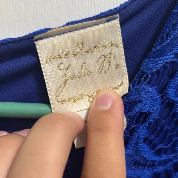 Chic Royal Blue Long Sleeve Lace Dress - Picture 2 of 2